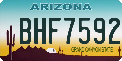 AZ license plate BHF7592