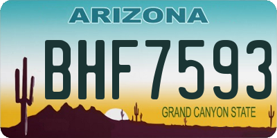 AZ license plate BHF7593