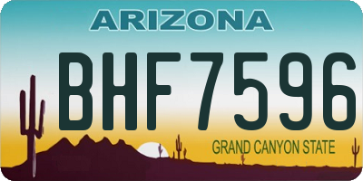 AZ license plate BHF7596