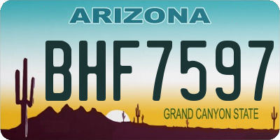 AZ license plate BHF7597