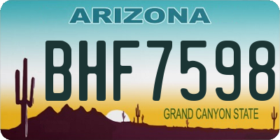 AZ license plate BHF7598