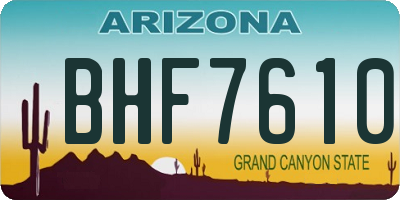 AZ license plate BHF7610