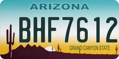 AZ license plate BHF7612