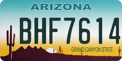AZ license plate BHF7614