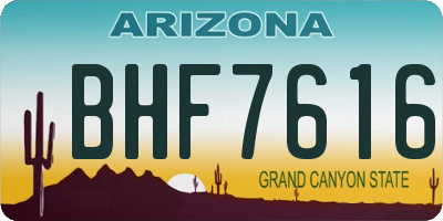 AZ license plate BHF7616