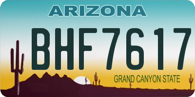 AZ license plate BHF7617