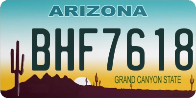 AZ license plate BHF7618