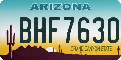 AZ license plate BHF7630