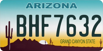 AZ license plate BHF7632