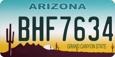AZ license plate BHF7634