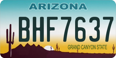 AZ license plate BHF7637