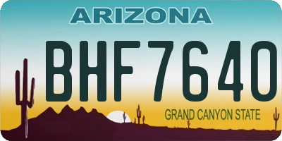AZ license plate BHF7640