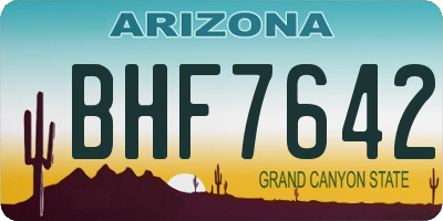 AZ license plate BHF7642