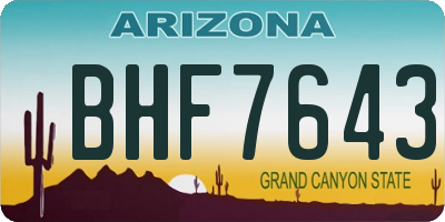 AZ license plate BHF7643