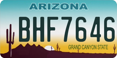 AZ license plate BHF7646