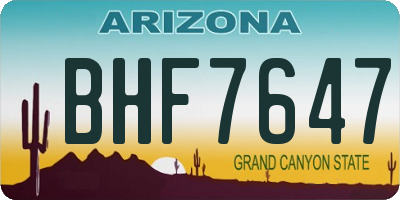 AZ license plate BHF7647