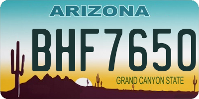 AZ license plate BHF7650