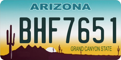 AZ license plate BHF7651