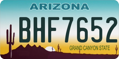 AZ license plate BHF7652