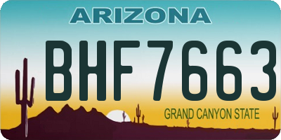 AZ license plate BHF7663