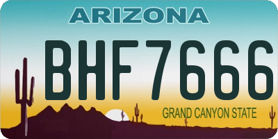 AZ license plate BHF7666