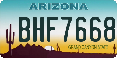 AZ license plate BHF7668