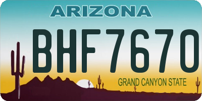 AZ license plate BHF7670