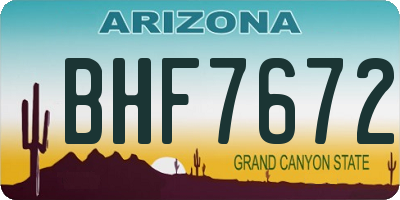 AZ license plate BHF7672