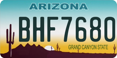 AZ license plate BHF7680