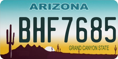 AZ license plate BHF7685