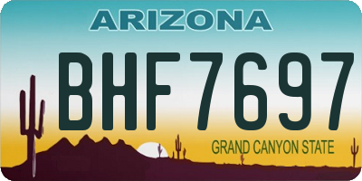 AZ license plate BHF7697