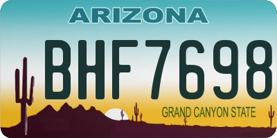 AZ license plate BHF7698