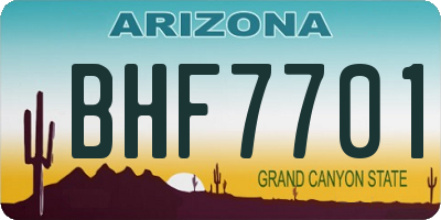 AZ license plate BHF7701