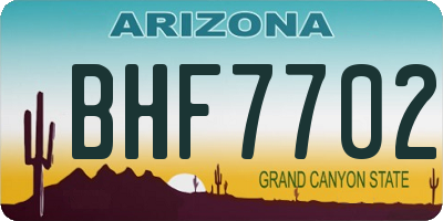 AZ license plate BHF7702