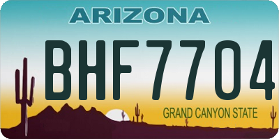 AZ license plate BHF7704