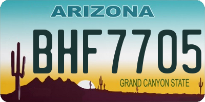 AZ license plate BHF7705