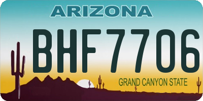 AZ license plate BHF7706
