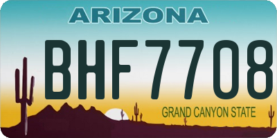 AZ license plate BHF7708