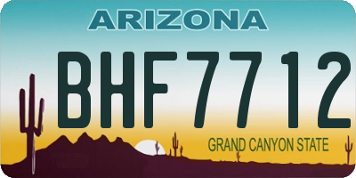 AZ license plate BHF7712