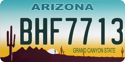 AZ license plate BHF7713