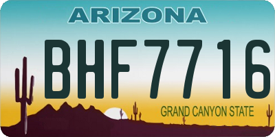 AZ license plate BHF7716