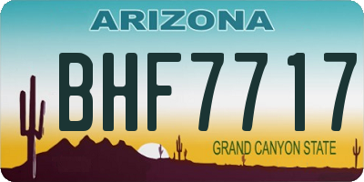 AZ license plate BHF7717
