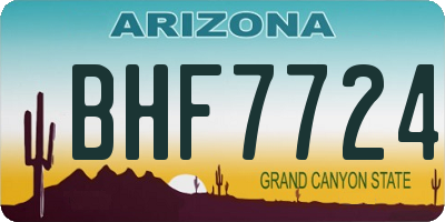 AZ license plate BHF7724
