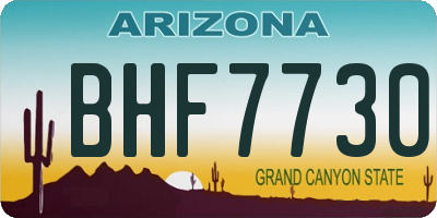 AZ license plate BHF7730