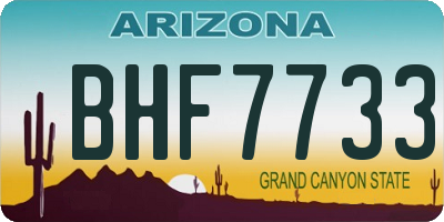 AZ license plate BHF7733