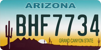 AZ license plate BHF7734