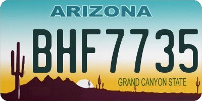 AZ license plate BHF7735