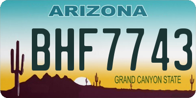 AZ license plate BHF7743