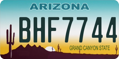 AZ license plate BHF7744