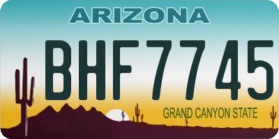 AZ license plate BHF7745